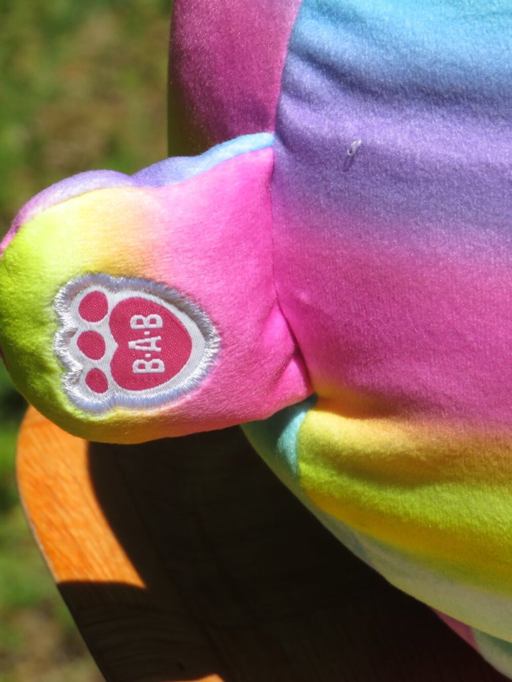 Build-A-Bear Rainbow Tie-Dye Squish Plush | 12" Holographic Ear Bear | EUC MINT - Picture 6 of 7